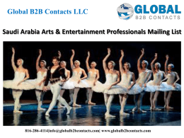 Saudi Arabia Arts & Entertainment Professionals Mailing List
