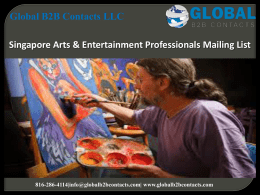 Singapore Arts & Entertainment Professionals Mailing List