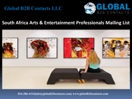 South Africa Arts & Entertainment Professionals Mailing List