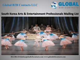 South Korea Arts & Entertainment Professionals Mailing List