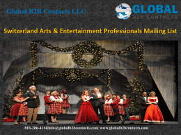 Switzerland Arts & Entertainment Professionals Mailing List