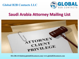 Saudi Arabia Attorney Mailing List