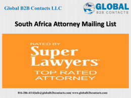 South Africa Attorney Mailing List