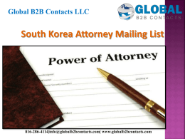 South Korea Attorney Mailing List