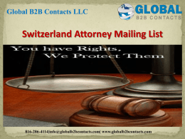 Switzerland Attorney Mailing List