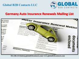 Germany Auto Insurance Renewals Mailing List