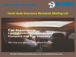 Israel Auto Insurance Renewals Mailing List