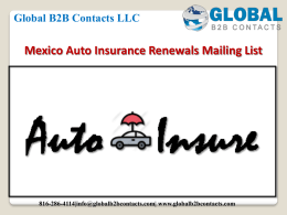 Mexico Auto Insurance Renewals Mailing List