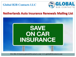 Netherlands Auto Insurance Renewals Mailing List