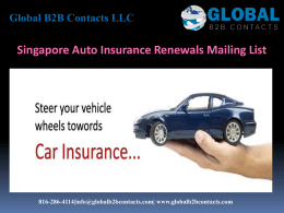 Singapore Auto Insurance Renewals Mailing List