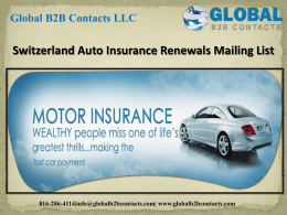 Switzerland Auto Insurance Renewals Mailing List