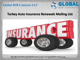 Turkey Auto Insurance Renewals Mailing List