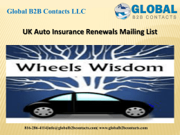 UK Auto Insurance Renewals Mailing List
