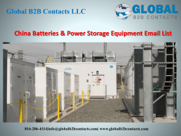    China Batteries & Power Storage Equipment Email List