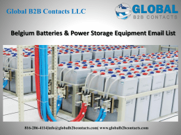 Belgium Batteries & Power Storage Equipment Email List