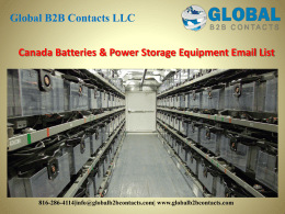 Canada Batteries & Power Storage Equipment Email List