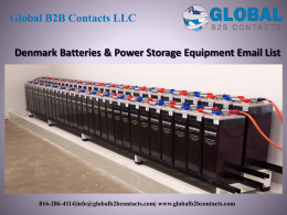 Denmark Batteries & Power Storage Equipment Email List