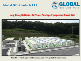 Hong Kong Batteries & Power Storage Equipment Email List