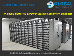 Malaysia Batteries & Power Storage Equipment Email List