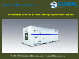 Netherlands Batteries & Power Storage Equipment Email List