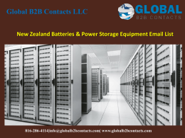 New Zealand Batteries & Power Storage Equipment Email List