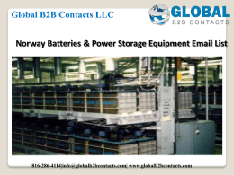 Norway Batteries & Power Storage Equipment Email List