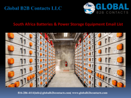 South Africa Batteries & Power Storage Equipment Email List