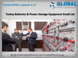 Turkey Batteries & Power Storage Equipment Email List