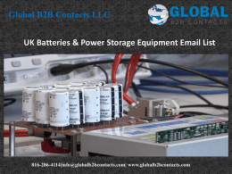 UK Batteries & Power Storage Equipment Email List