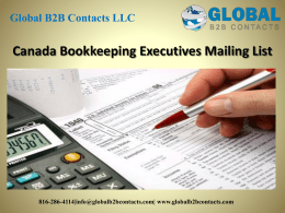 Canada Bookkeeping Executives Mailing List