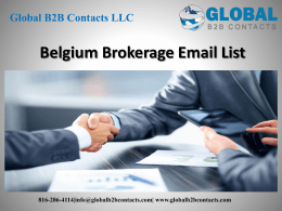 Belgium Brokerage Email List
