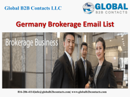 Germany Brokerage Email List