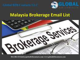 Malaysia Brokerage Email List