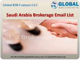 Saudi Arabia Brokerage Email List