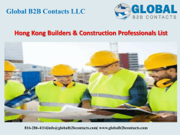 Hong Kong Builders & Construction Professionals List