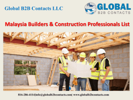 Malaysia Builders & Construction Professionals List
