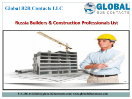 Russia Builders & Construction Professionals List
