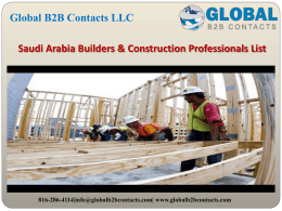 Saudi Arabia Builders & Construction Professionals List