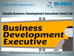 Canada Business Development Executives Email List