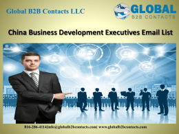 China Business Development Executives Email List
