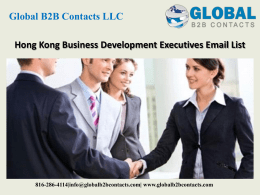 Hong Kong Business Development Executives Email List