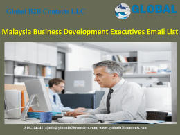 Malaysia Business Development Executives Email List