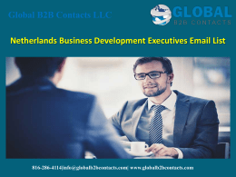 Netherlands Business Development Executives Email Lis
