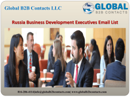 Russia Business Development Executives Email List
