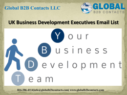 UK Business Development Executives Email List