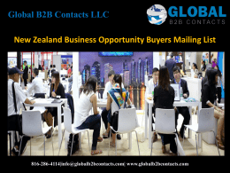New Zealand Business Opportunity Buyers Mailing List