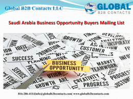 Saudi Arabia Business Opportunity Buyers Mailing List
