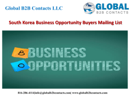 South Korea Business Opportunity Buyers Mailing List