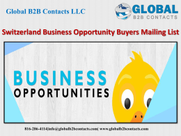 Switzerland Business Opportunity Buyers Mailing List