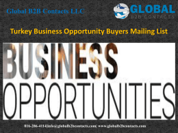Turkey Business Opportunity Buyers Mailing List